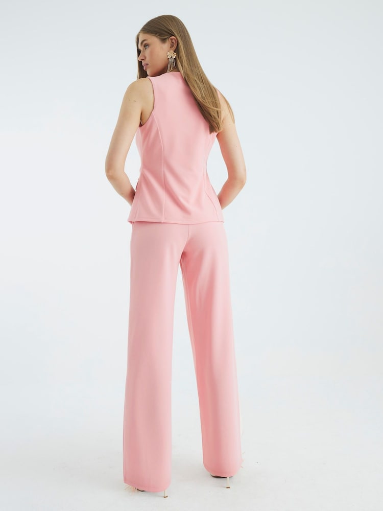 River Island Pink Double Breasted Jumpsuit - Image 4 of 4 River Island Pink Double Breasted Jumpsuit - Image 4 of 4