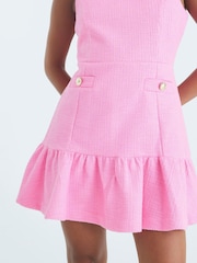 River Island Pink Petite Boucle Mini Dress - Image 4 of 4