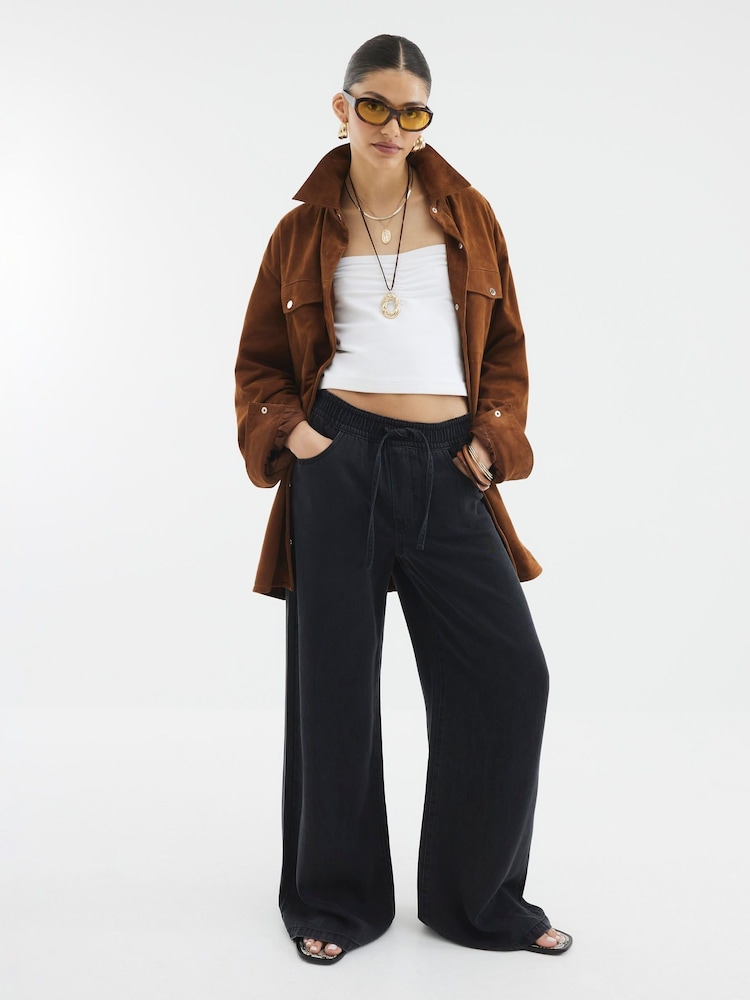 River Island Pyjama-Jeans mit weitem Bein - Bild 1 von 4 River Island Pyjama-Jeans mit weitem Bein - Bild 1 von 4