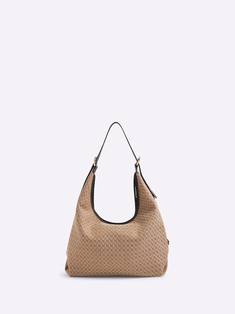 River Island Brown Monogram Slouch Shoulder Bag - Image 2 of 6