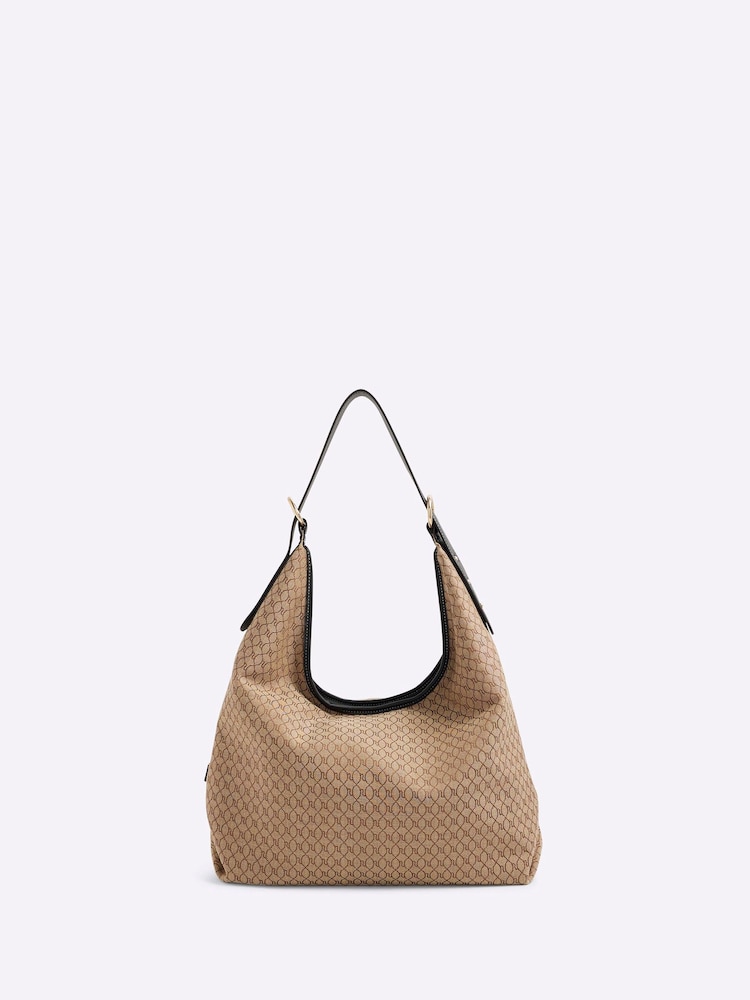 Buy River Island Brown Monogram Slouch Shoulder Bag from Next India