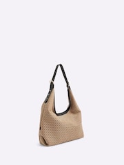 River Island Brown Monogram Slouch Shoulder Bag - Image 4 of 6