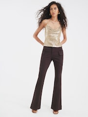 River Island Brown Smart Cargo Bootcut Trousers - Image 1 of 4