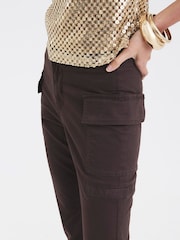 River Island Brown Smart Cargo Bootcut Trousers - Image 2 of 4