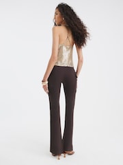 River Island Brown Smart Cargo Bootcut Trousers - Image 4 of 4