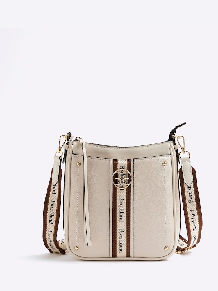 River Island Cream Webbing Messenger Cross-Body Bag - Image 1 of 3 River Island Cream Webbing Messenger Cross-Body Bag - Image 1 of 3