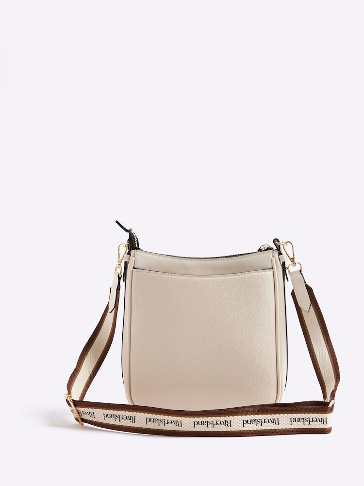 River Island Cream Webbing Messenger Cross-Body Bag - Image 2 of 3 River Island Cream Webbing Messenger Cross-Body Bag - Image 2 of 3