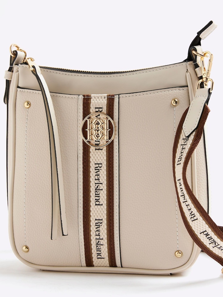 River Island Cream Webbing Messenger Cross-Body Bag - Image 3 of 3 River Island Cream Webbing Messenger Cross-Body Bag - Image 3 of 3