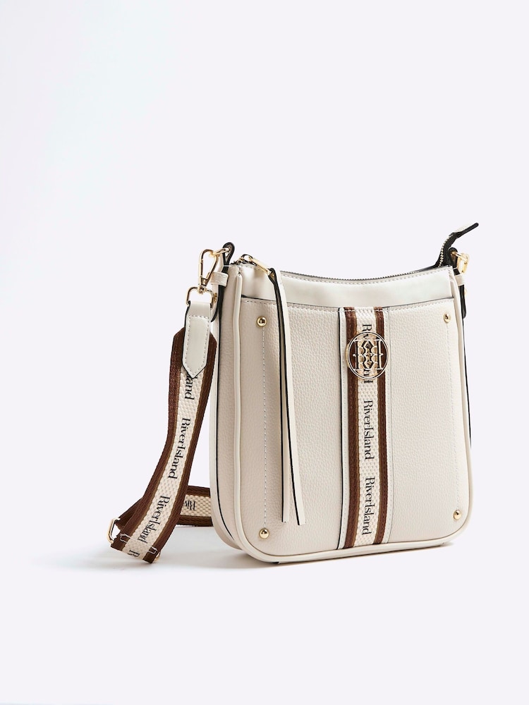 River Island Cream Webbing Messenger Cross-Body Bag - Image 5 of 5 River Island Cream Webbing Messenger Cross-Body Bag - Image 5 of 5