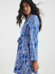 River Island Blue Tie Front Mini Shirt Dress - Image 5 of 6
