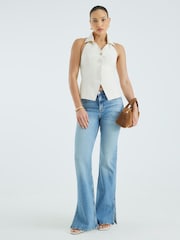 River Island Blue High Rise Flare Jeans - Image 2 of 4