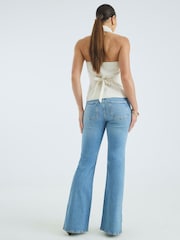River Island Blue High Rise Flare Jeans - Image 3 of 4
