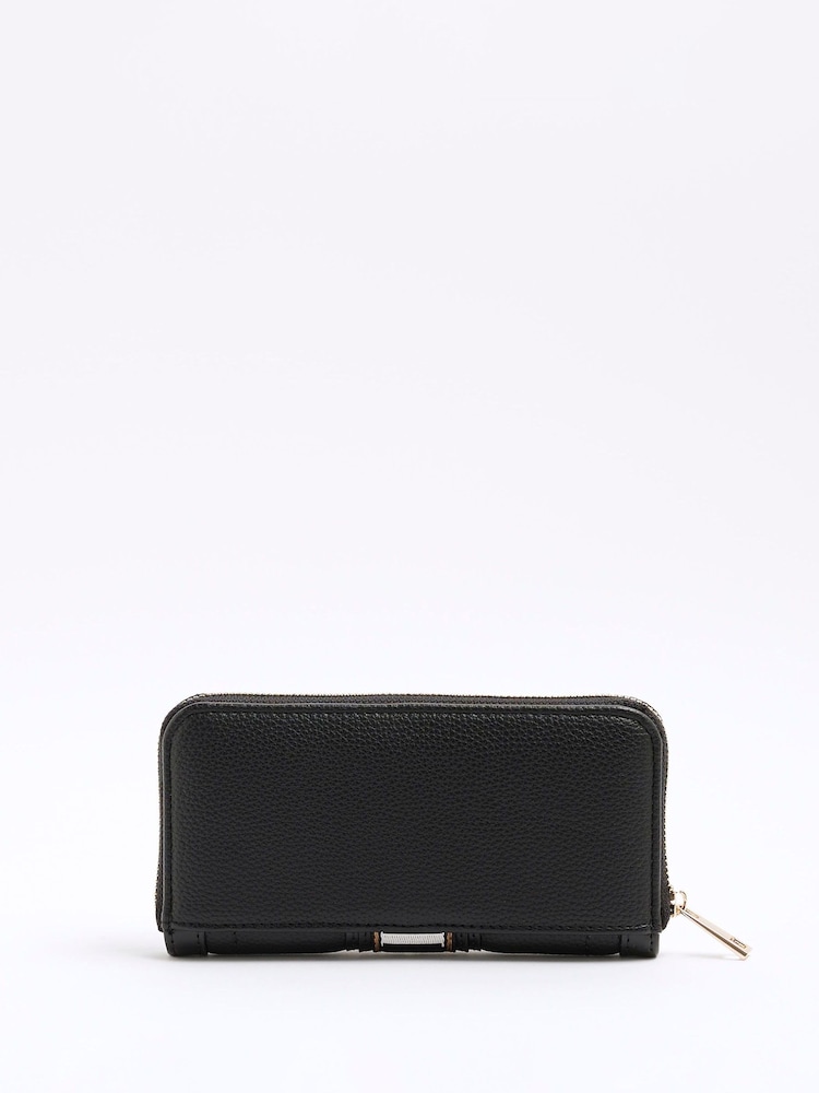 River Island Black Webbing Logo Purse - Image 2 of 5