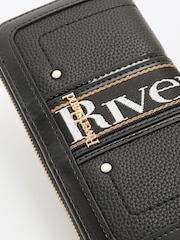 River Island Black Webbing Logo Purse - Image 4 of 5