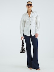 River Island Blue High Rise Flare Jeans - Image 1 of 4