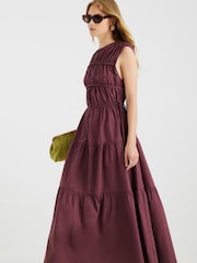 River Island Purple Draw String Tiered Maxi Dress - Image 4 of 4