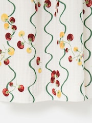 Oliver Bonas White Striped Tomato Print Strappy Midi Dress - Image 5 of 5