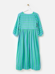 Oliver Bonas Blue Striped V-Neck Midi Dress - Image 3 of 7