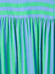 Oliver Bonas Blue Striped V-Neck Midi Dress - Image 6 of 7
