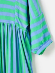 Oliver Bonas Blue Striped V-Neck Midi Dress - Image 7 of 7