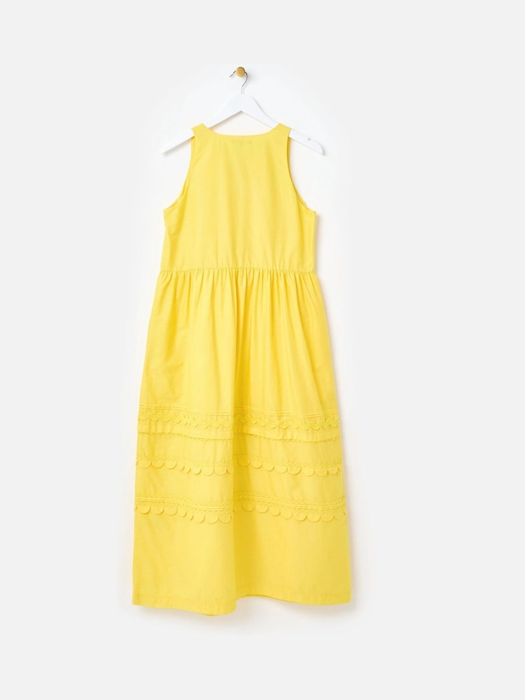 Oliver Bonas Yellow Scalloped Sleeveless Midi Dress - Image 2 of 6 Oliver Bonas Yellow Scalloped Sleeveless Midi Dress - Image 2 of 6