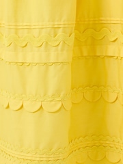 Oliver Bonas Yellow Scalloped Sleeveless Midi Dress - Image 7 of 7