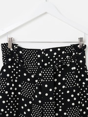Oliver Bonas Black Spot Print Wide Leg Culotte Trousers - Image 3 of 5
