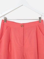 Oliver Bonas Pink Cropped Wide Leg Trousers - Image 3 of 5