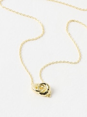 Oliver Bonas Gold Tone Sade Hammered Loop Pendant Necklace - Image 1 of 3