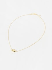 Oliver Bonas Gold Tone Sade Hammered Loop Pendant Necklace - Image 2 of 3