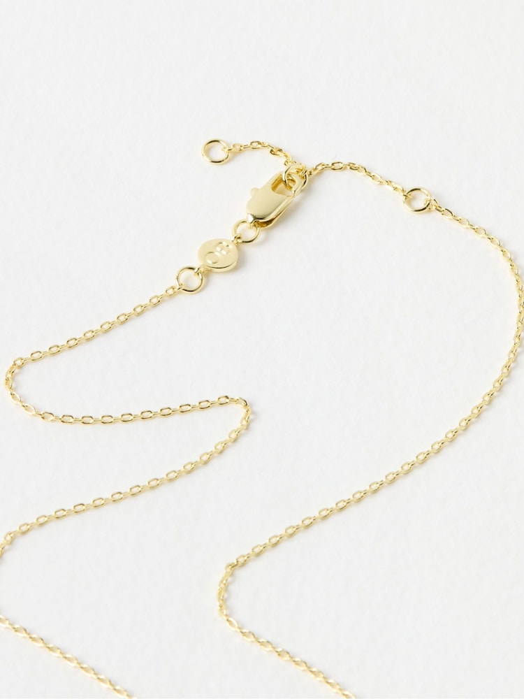 Oliver Bonas Gold Tone Sade Hammered Loop Pendant Necklace - Image 3 of 3 Oliver Bonas Gold Tone Sade Hammered Loop Pendant Necklace - Image 3 of 3