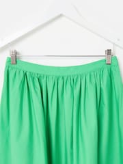 Oliver Bonas Green Scalloped Poplin Midi Skirt - Image 3 of 5