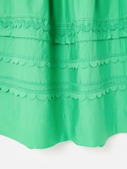Oliver Bonas Green Scalloped Poplin Midi Skirt - Image 5 of 5