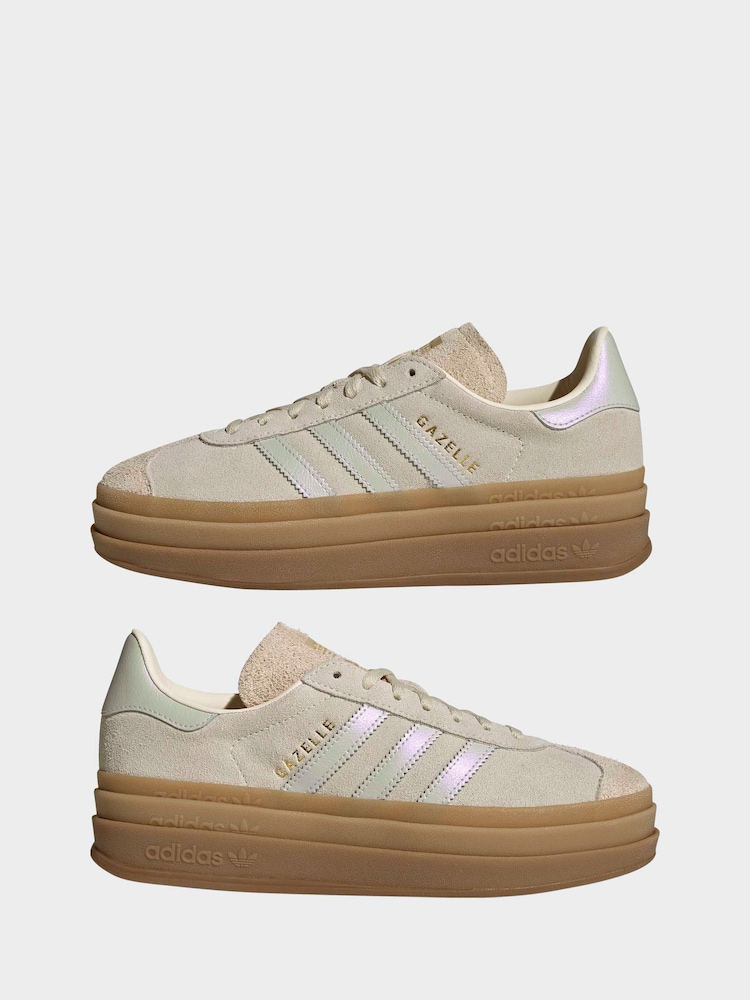 Buy adidas Originals Light Natural Gazelle Bold W Trainers from