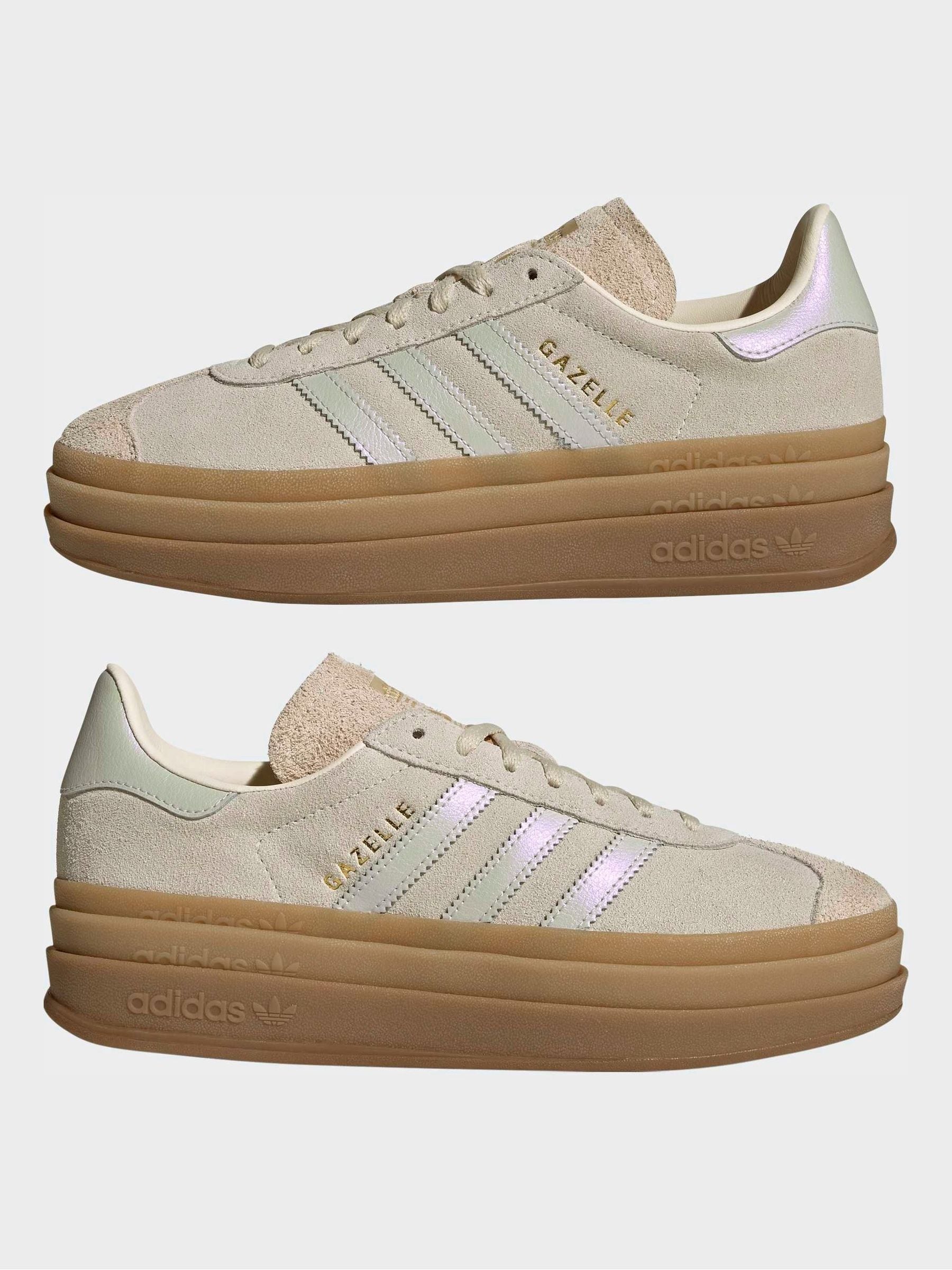 Buy adidas Originals Light Natural Gazelle Bold W Trainers from