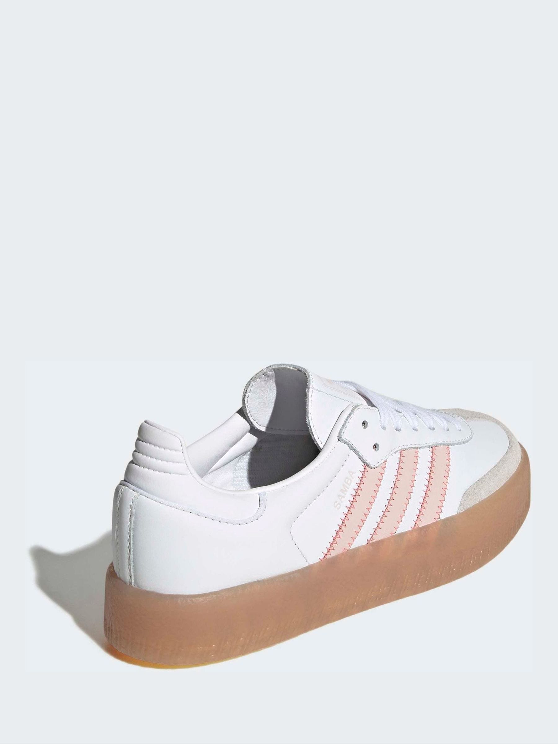Buy adidas Originals White/Pink Sambae W Trainers from Next USA