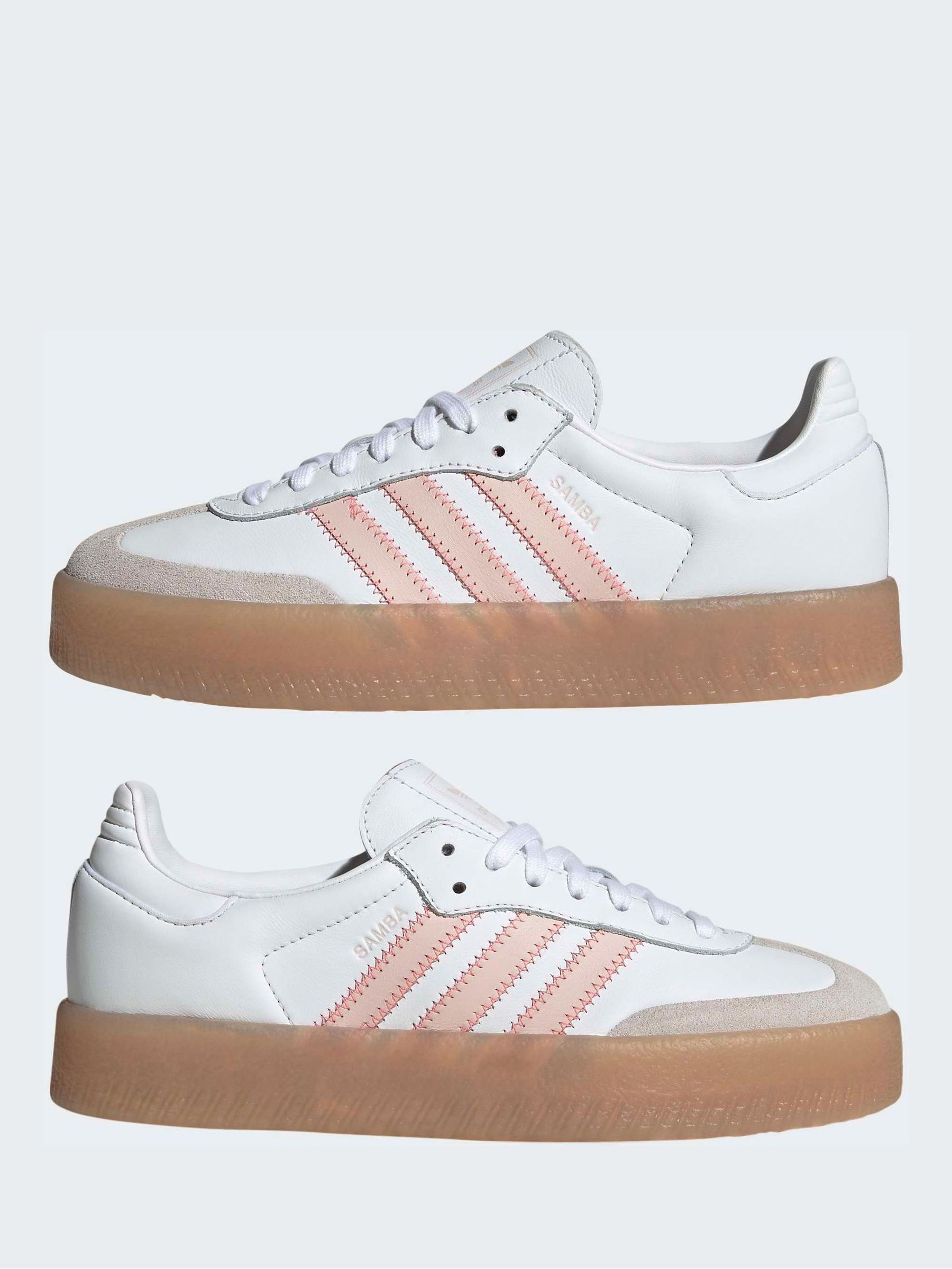 Buy adidas Originals White/Pink Sambae W Trainers from Next USA