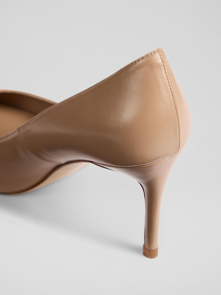 LK Bennett Natural Floret New Trench Leather Pointed Courts - Image 2 of 5