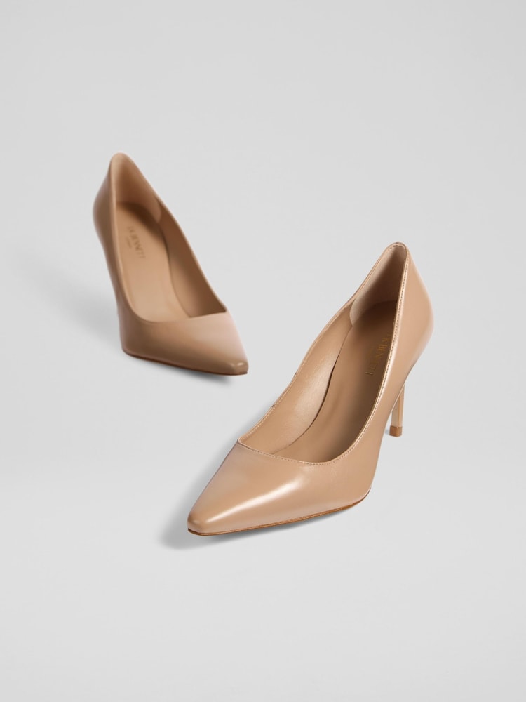 LK Bennett Natural Floret New Trench Leather Pointed Courts - Image 3 of 5