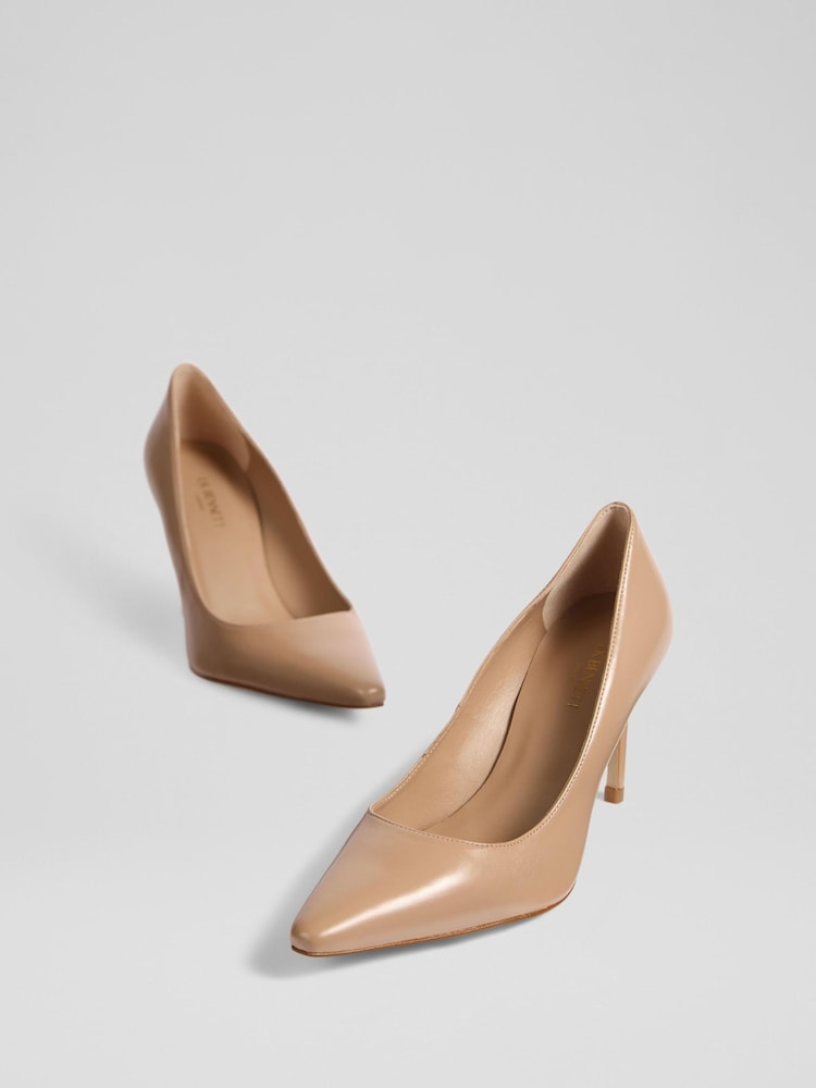 LK Bennett Natural Floret New Trench Leather Pointed Courts - Image 4 of 5