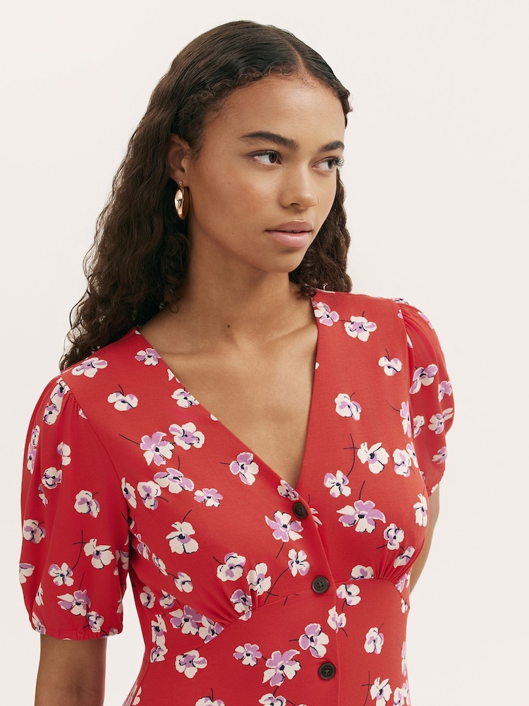 Finery Red Milena Dress - Image 4 of 4 Finery Red Milena Dress - Image 4 of 4