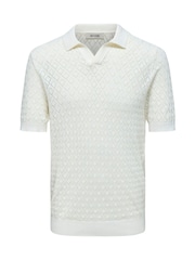Only & Sons White Knitted Polo Top - Image 1 of 2