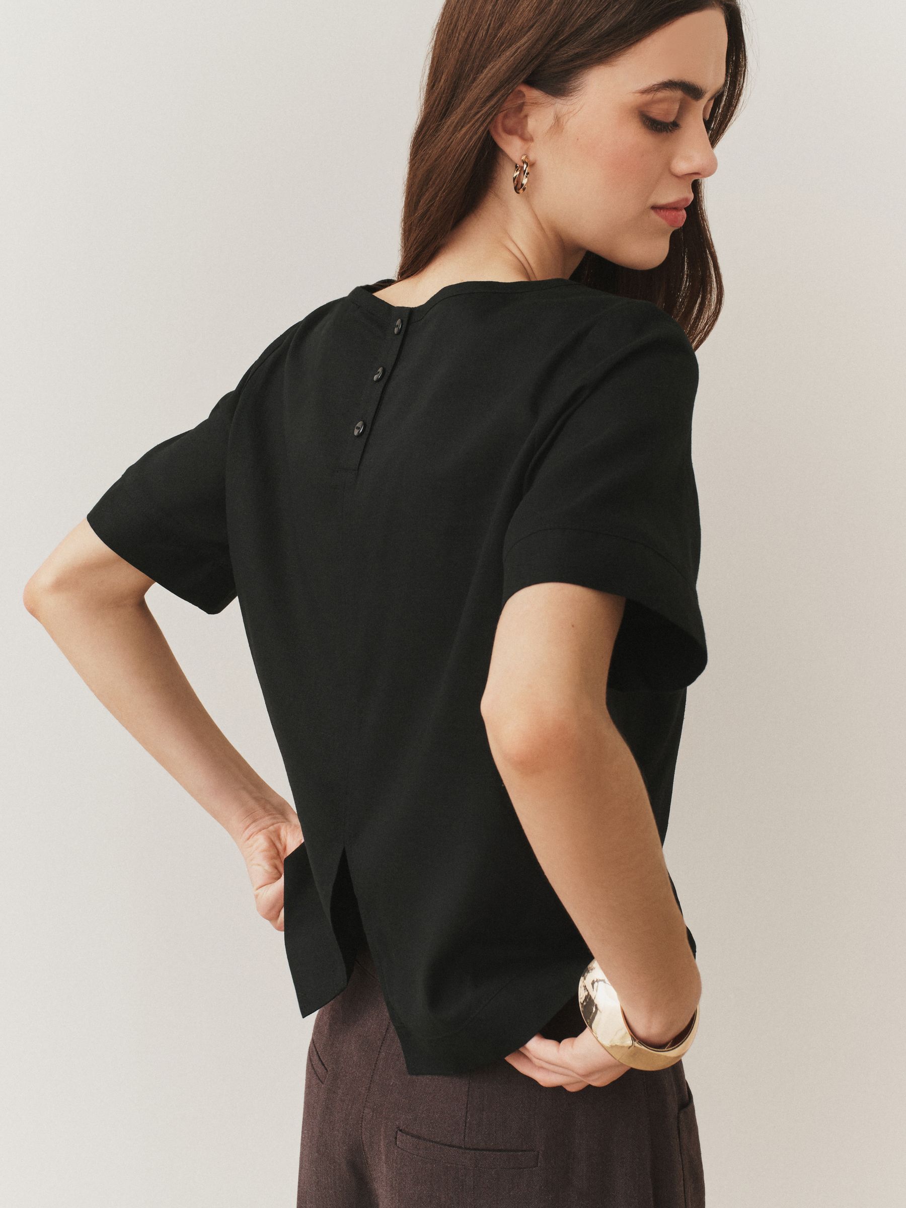 Buy Black T-Shirt With Linen from Next Romania