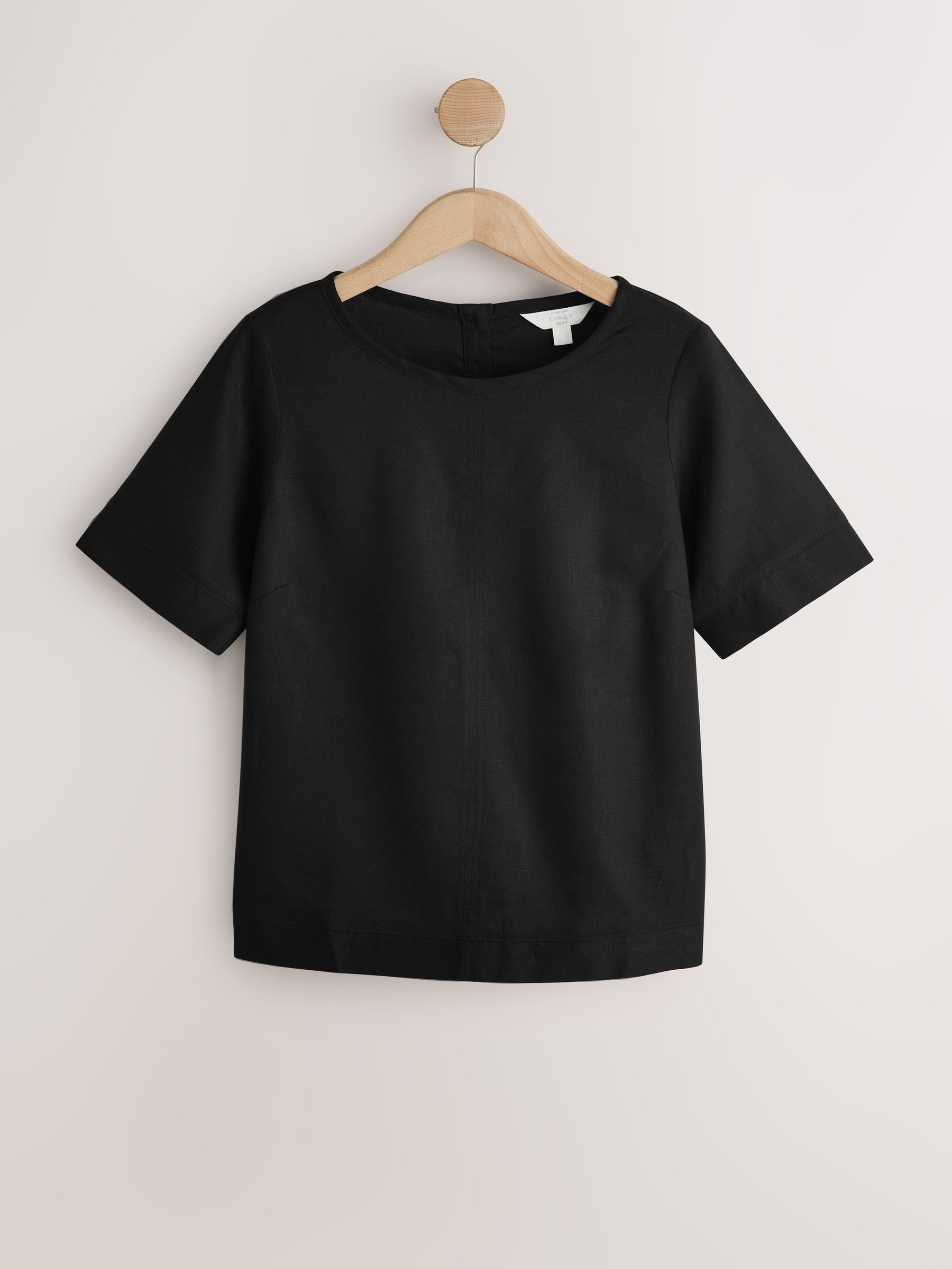 Buy Black T-Shirt With Linen from Next Romania