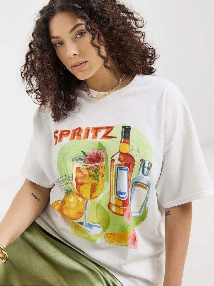 Simply Be White 2 Pack of Graphic T-Shirt - Image 2 of 7 Simply Be White 2 Pack of Graphic T-Shirt - Image 2 of 7