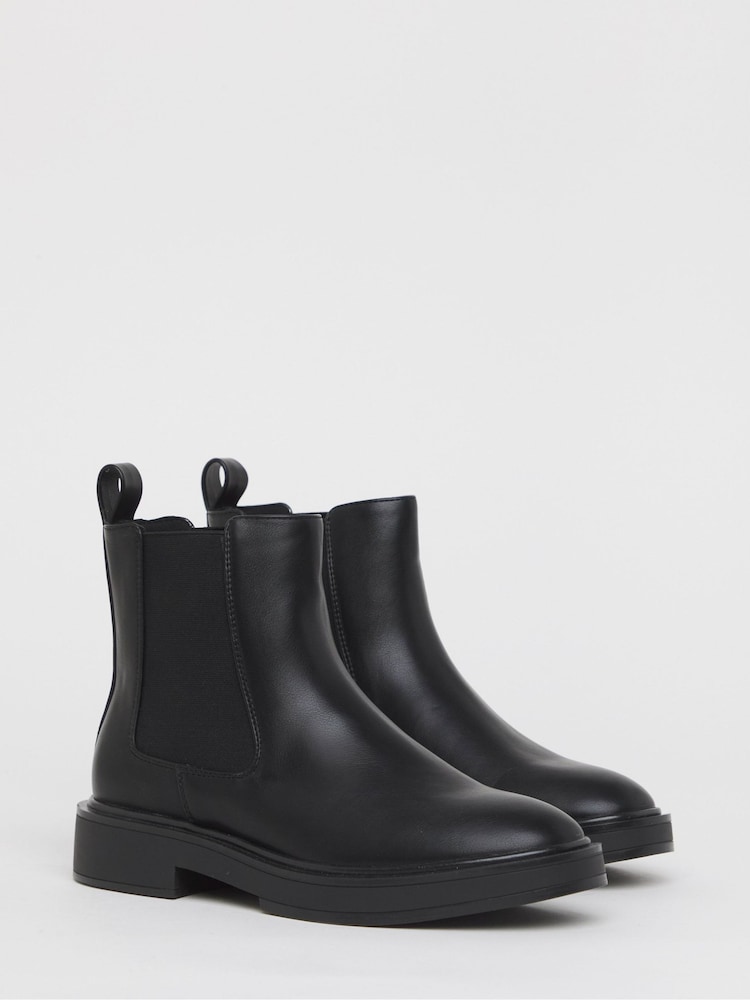 Simply Be Black Extra Wide Fit Classic Chelsea Boots - Image 1 of 4