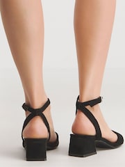Simply Be Black Barely There On Low Block Heel Sandals - Image 2 of 4