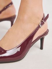Simply Be Red Wide Fit Kitten Heels Slingback Shoes - Image 3 of 4