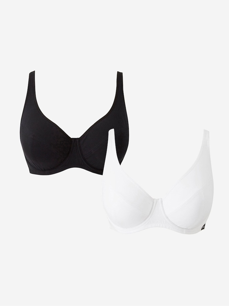 Simply Be Black Slimma Wired Full Cup Bras 2 Pack - Image 1 of 4