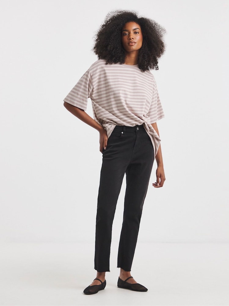 Simply Be Black Authentic Finish Ankle Grazer Jeans - Image 4 of 4